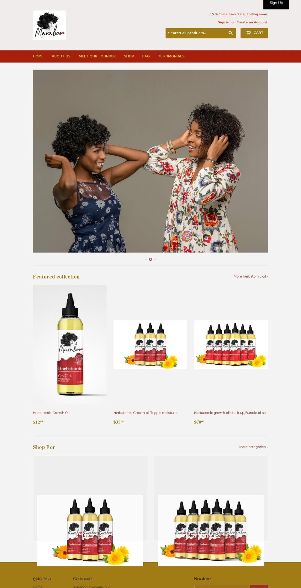 maraboollc.com — Shopify storefront screenshot