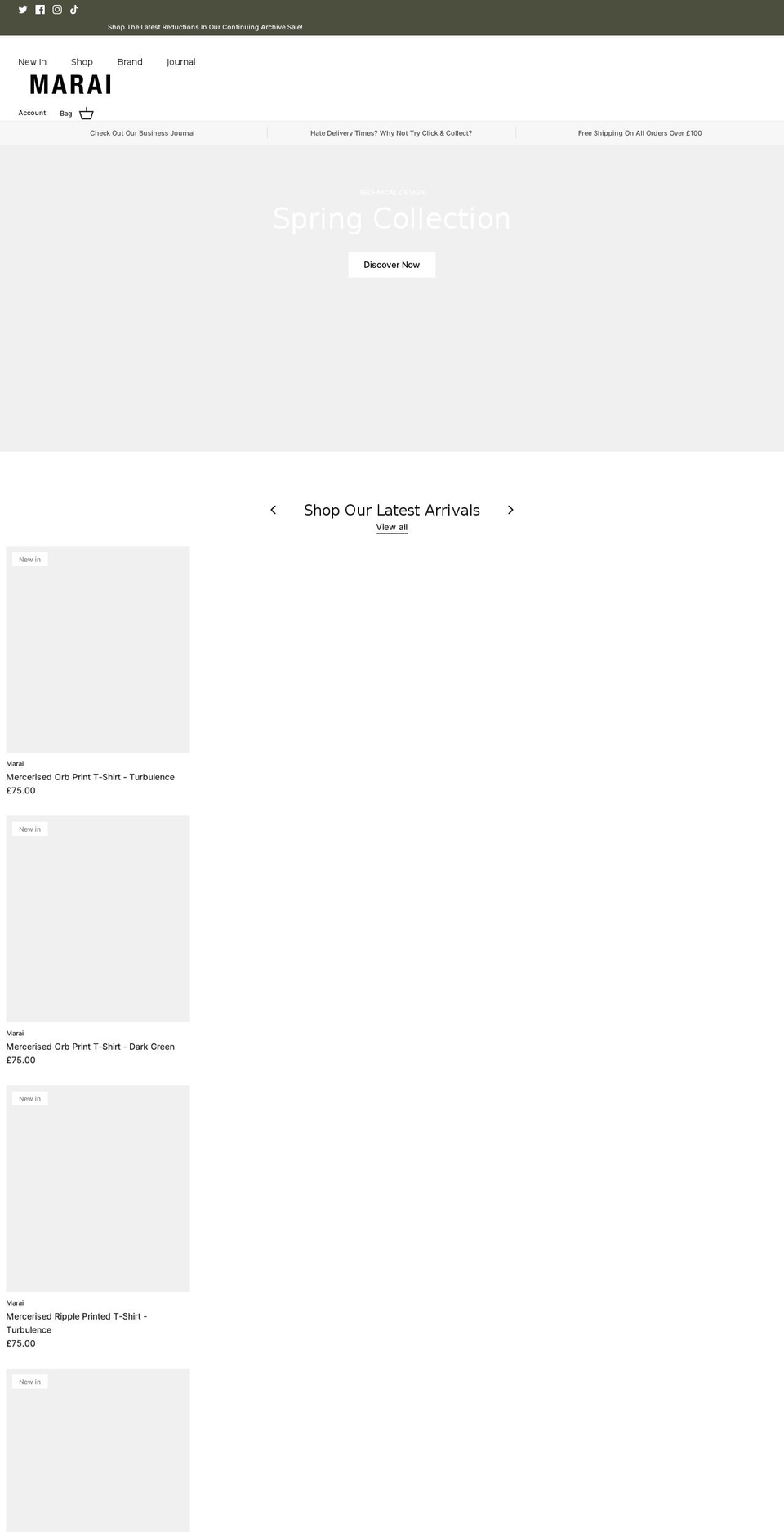 marai.co.uk shopify website screenshot
