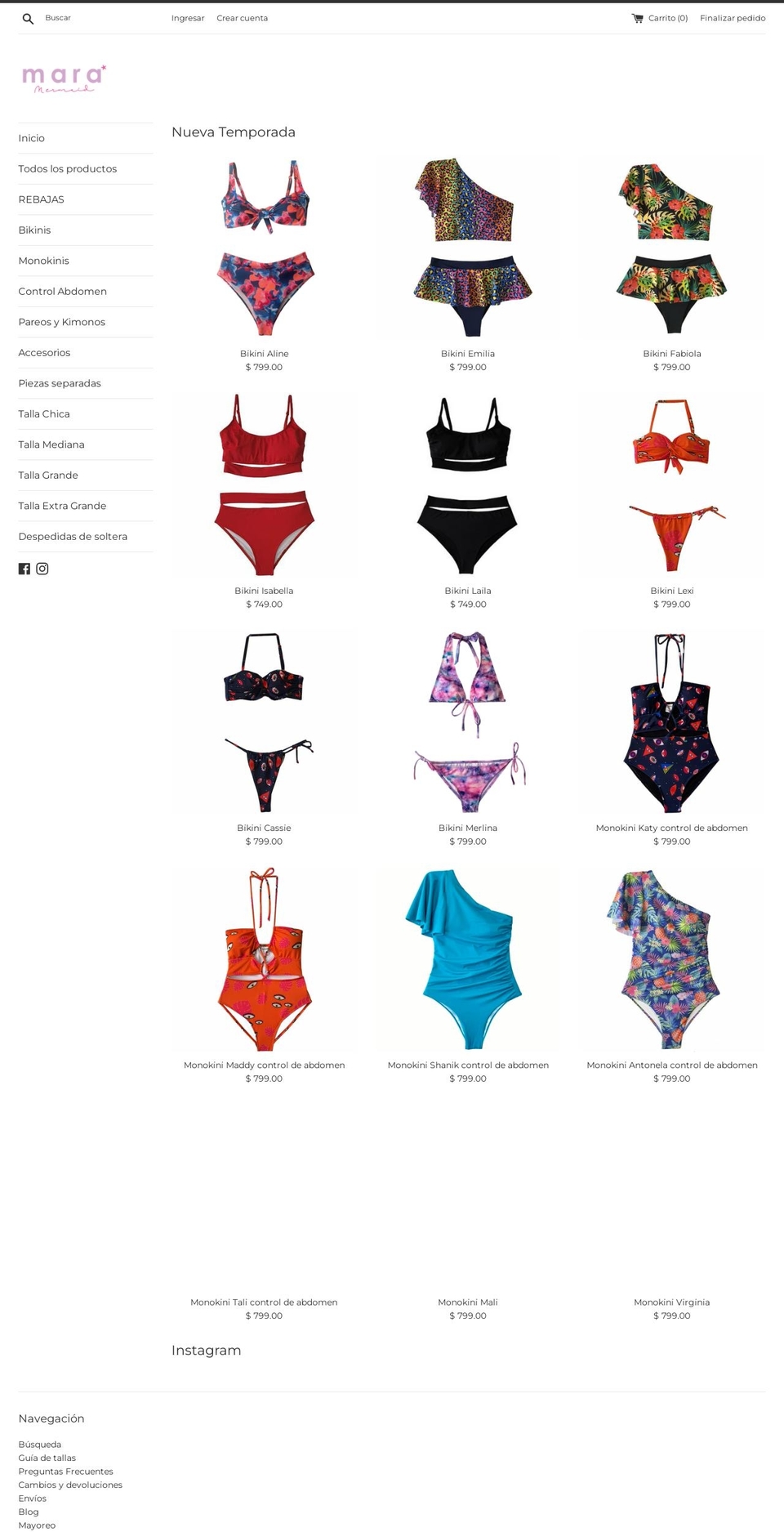 maramermaid.com shopify website screenshot