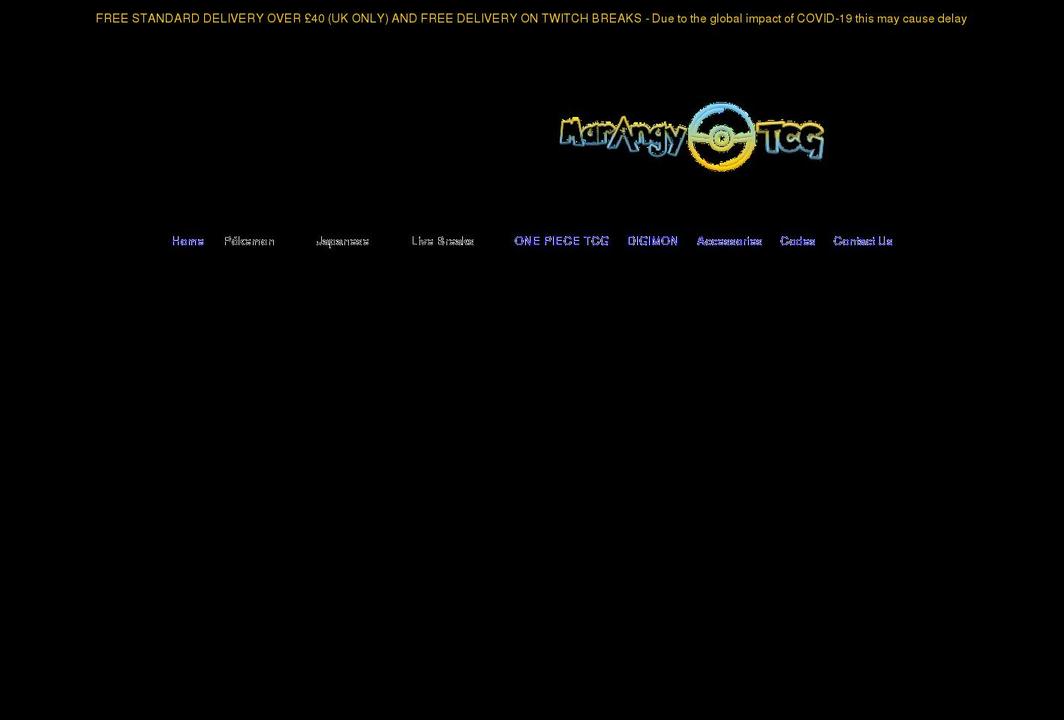 marangytcg.co.uk shopify website screenshot