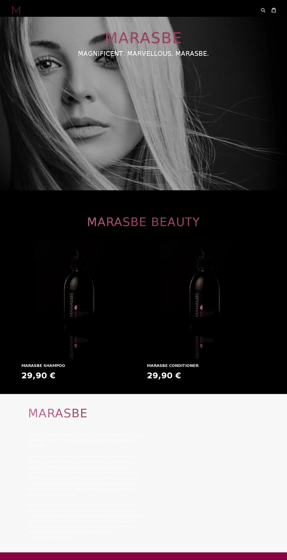 marasbe.com — Shopify storefront screenshot