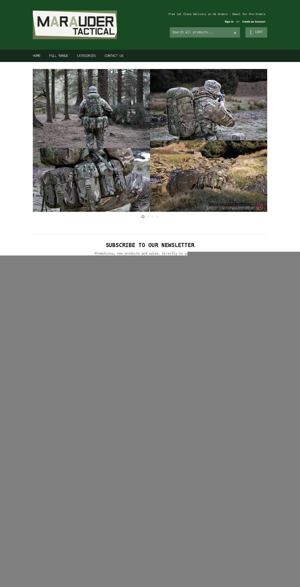 maraudertactical.co.uk shopify website screenshot