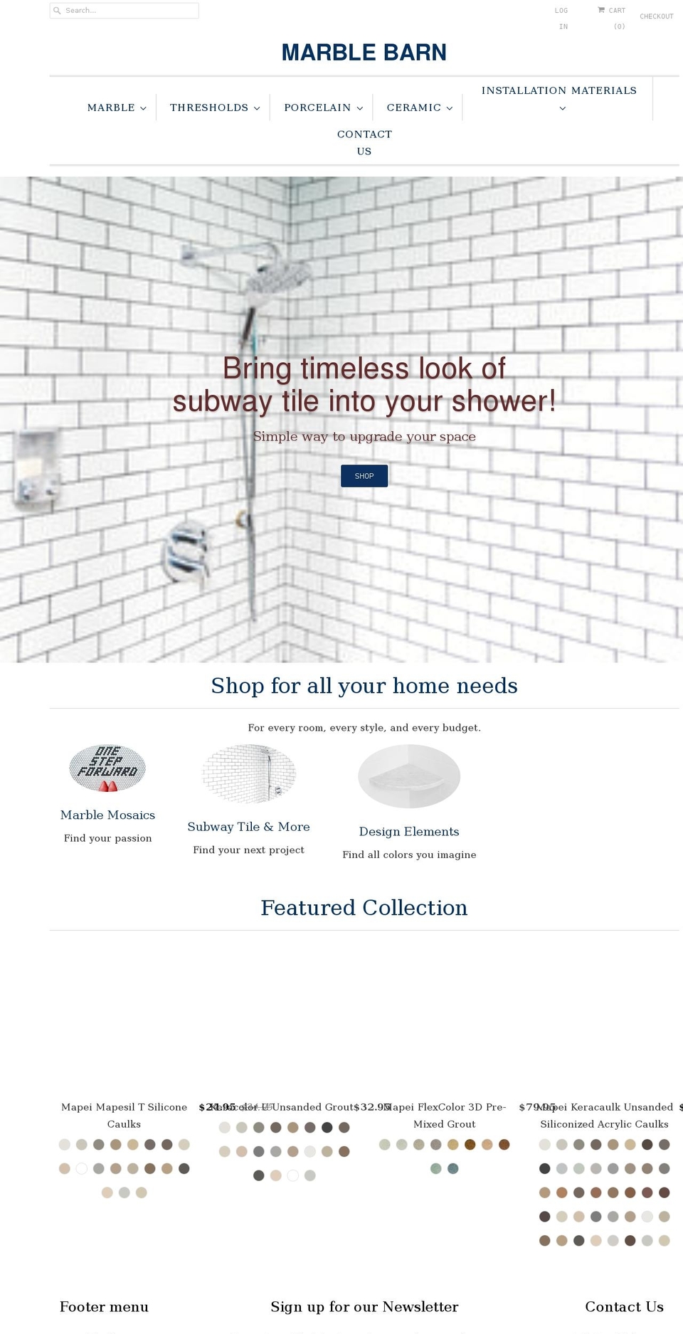 marblebarn.com shopify website screenshot
