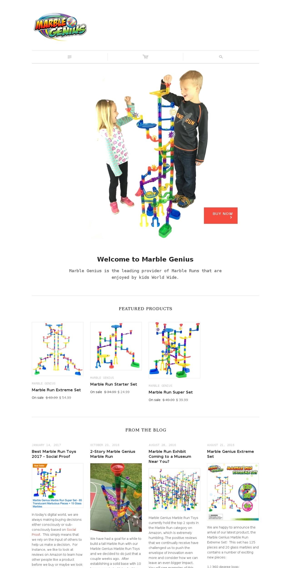 marblegenius.com shopify website screenshot