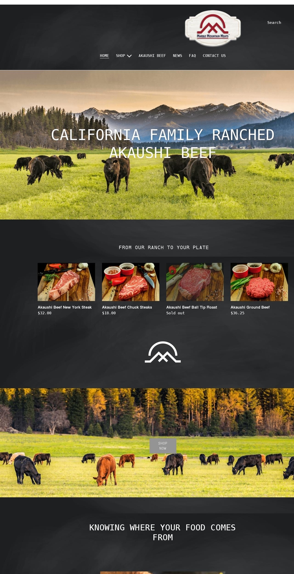 marblemountainmeats.com shopify website screenshot
