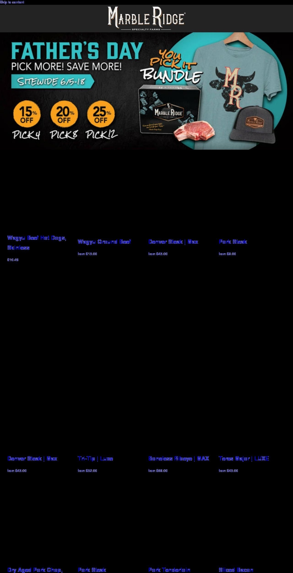 marbleridgefarms.com shopify website screenshot