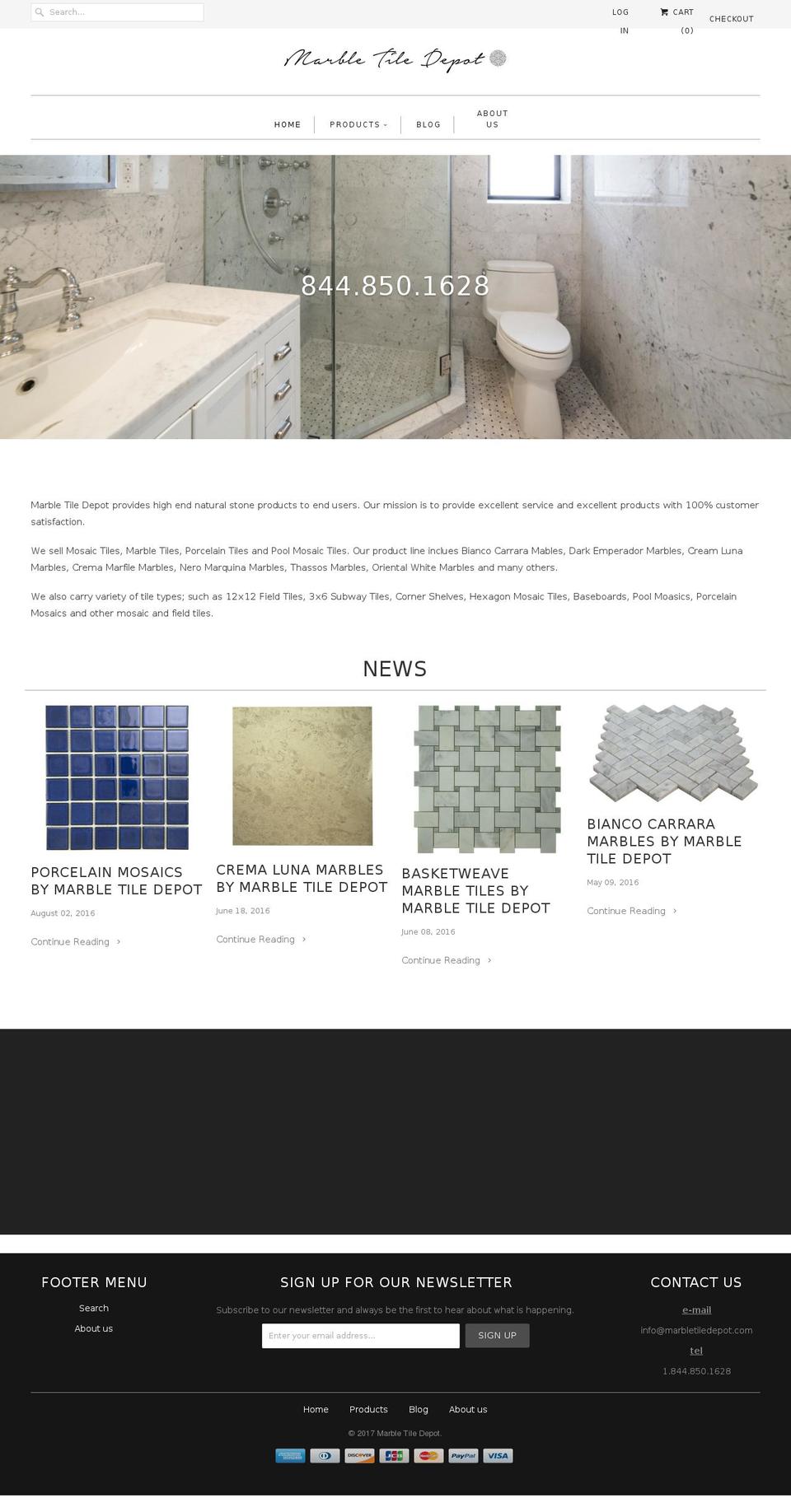 marbletiledepot.com shopify website screenshot