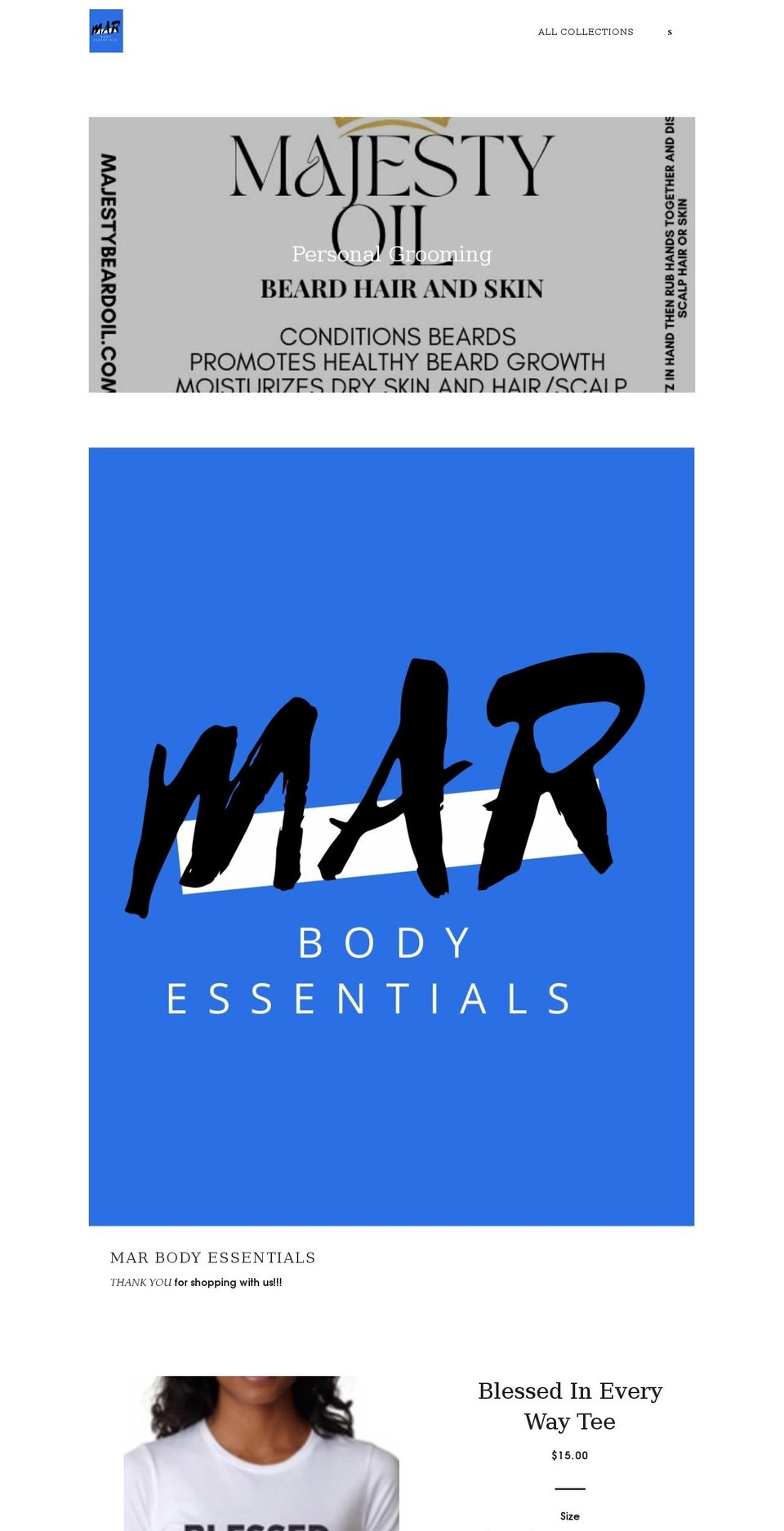 marbodyessentials.com shopify website screenshot