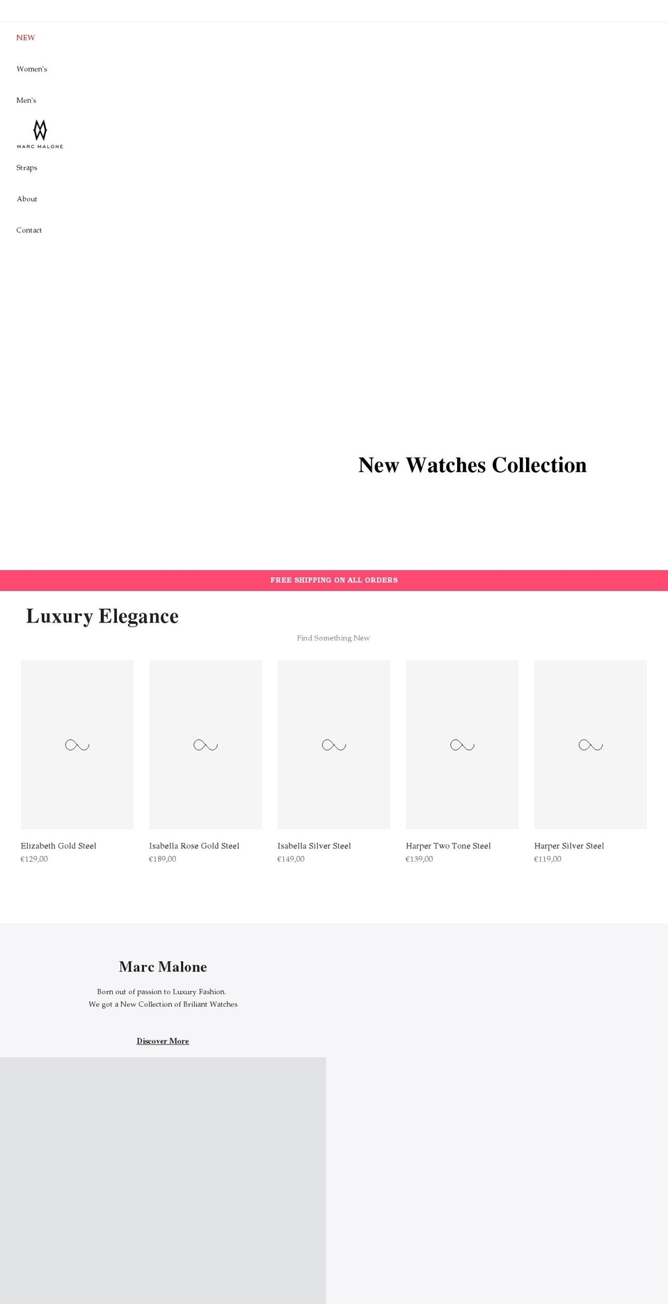 marc-malone.com shopify website screenshot