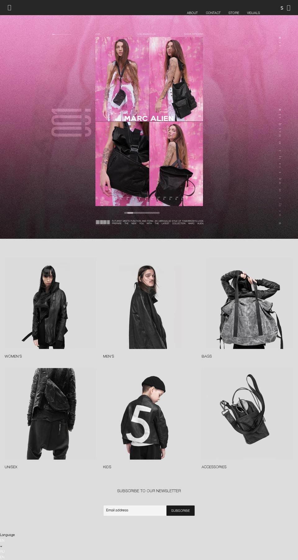 marcalien.com shopify website screenshot