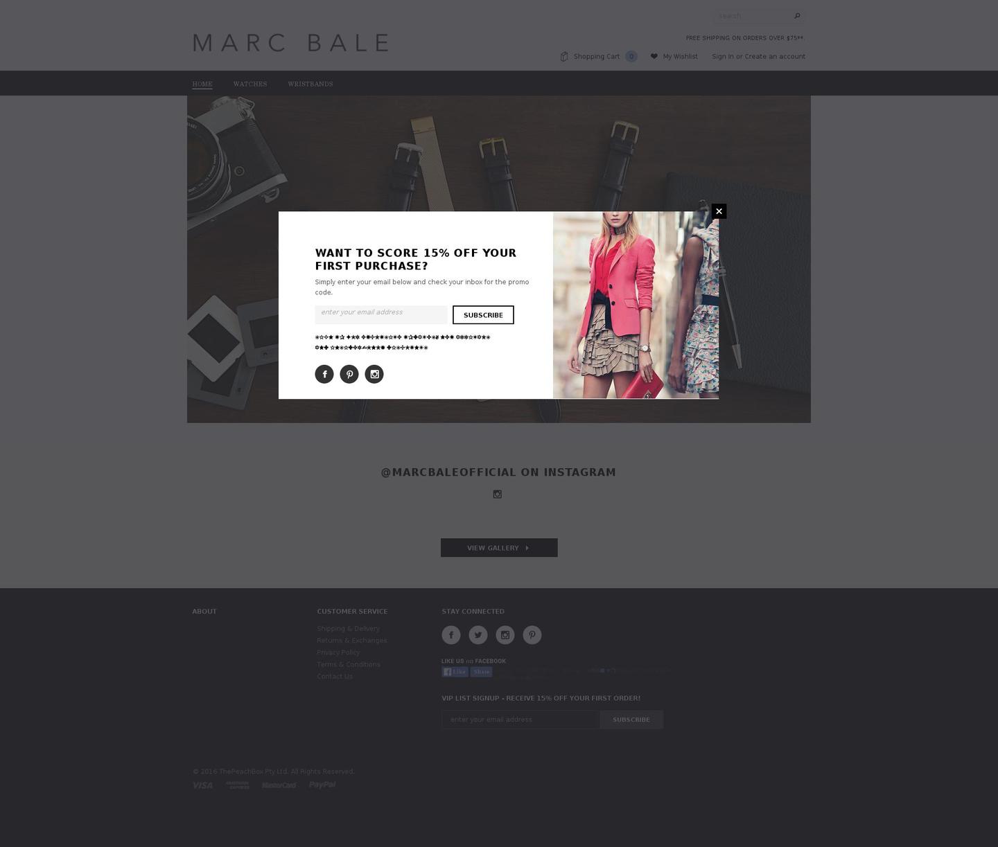 marcbale.com shopify website screenshot