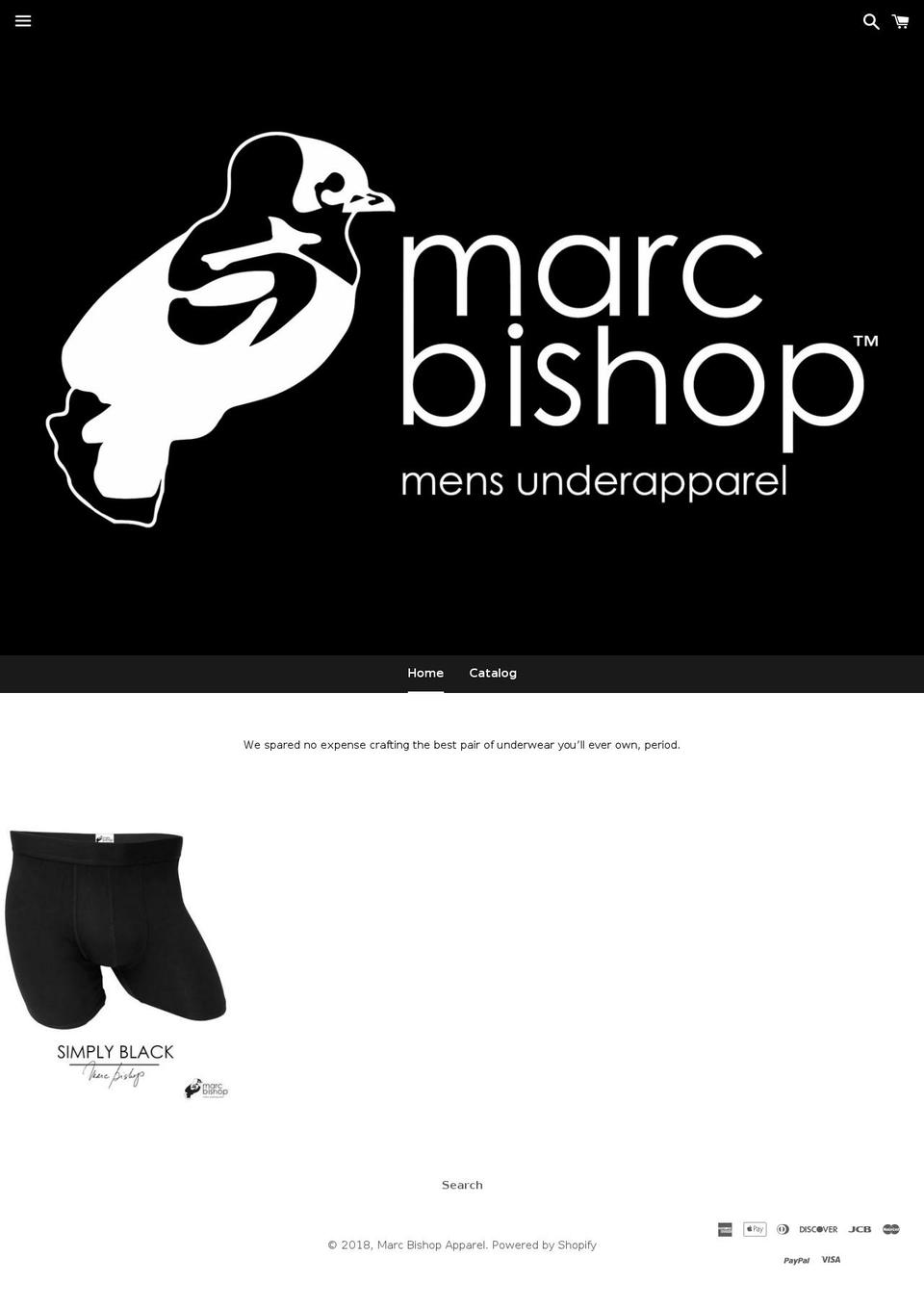 marcbishopapparel.com shopify website screenshot
