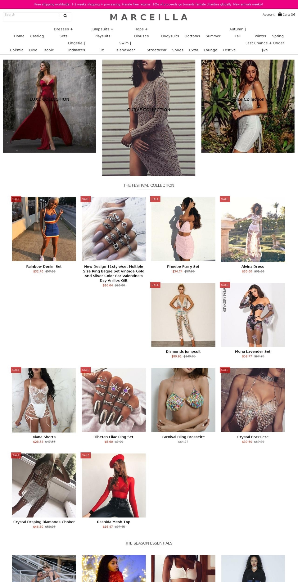 marceilla.com — Shopify storefront screenshot