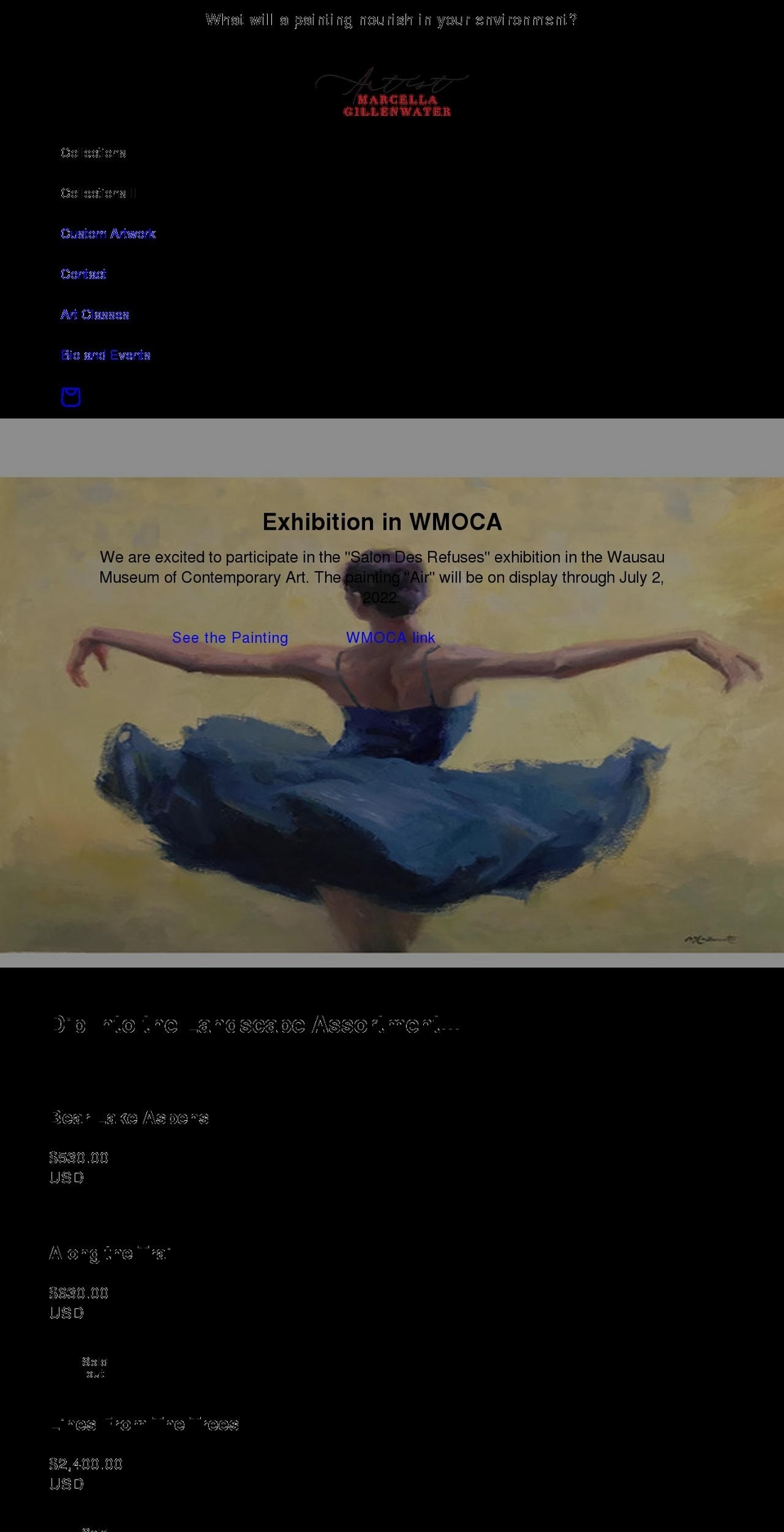 marcellagillenwater.com shopify website screenshot