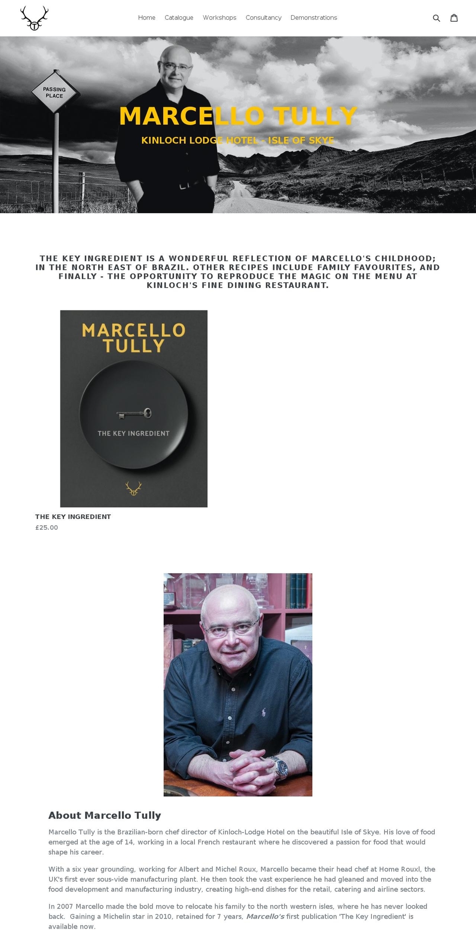 marcellotully.com — Shopify storefront screenshot