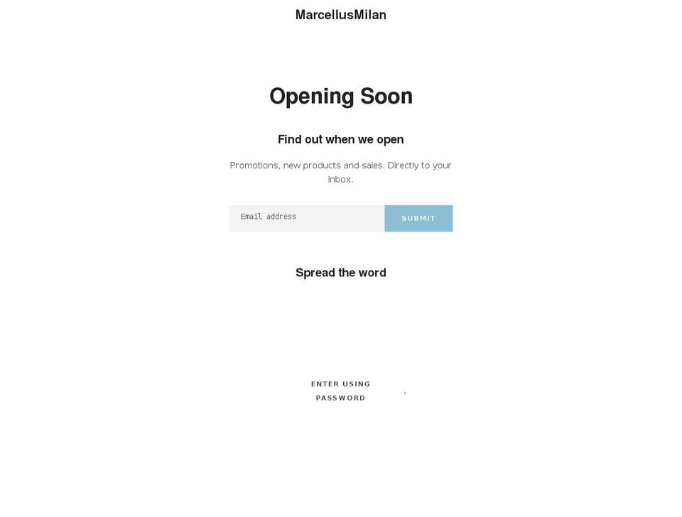 marcellusmilan.net shopify website screenshot