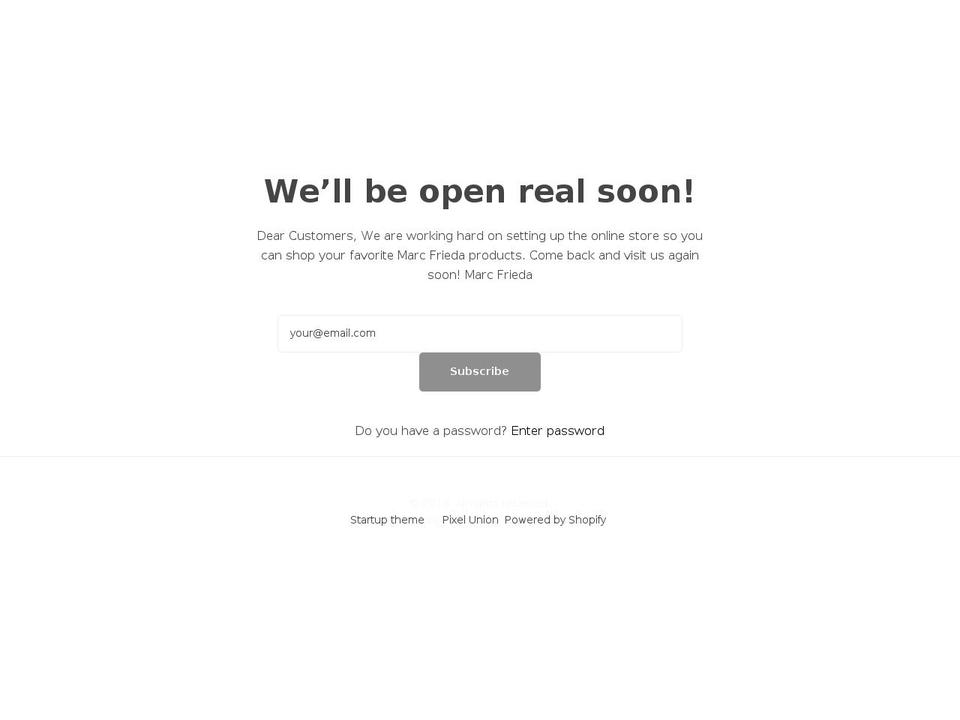 marcfrieda.com — Shopify storefront screenshot