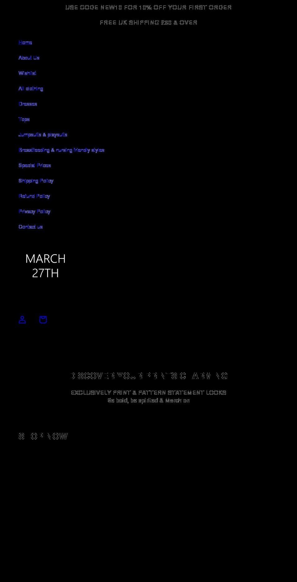 march-27th.com shopify website screenshot