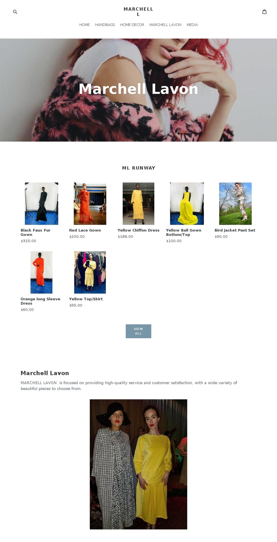 marchelllavons.com — Shopify storefront screenshot