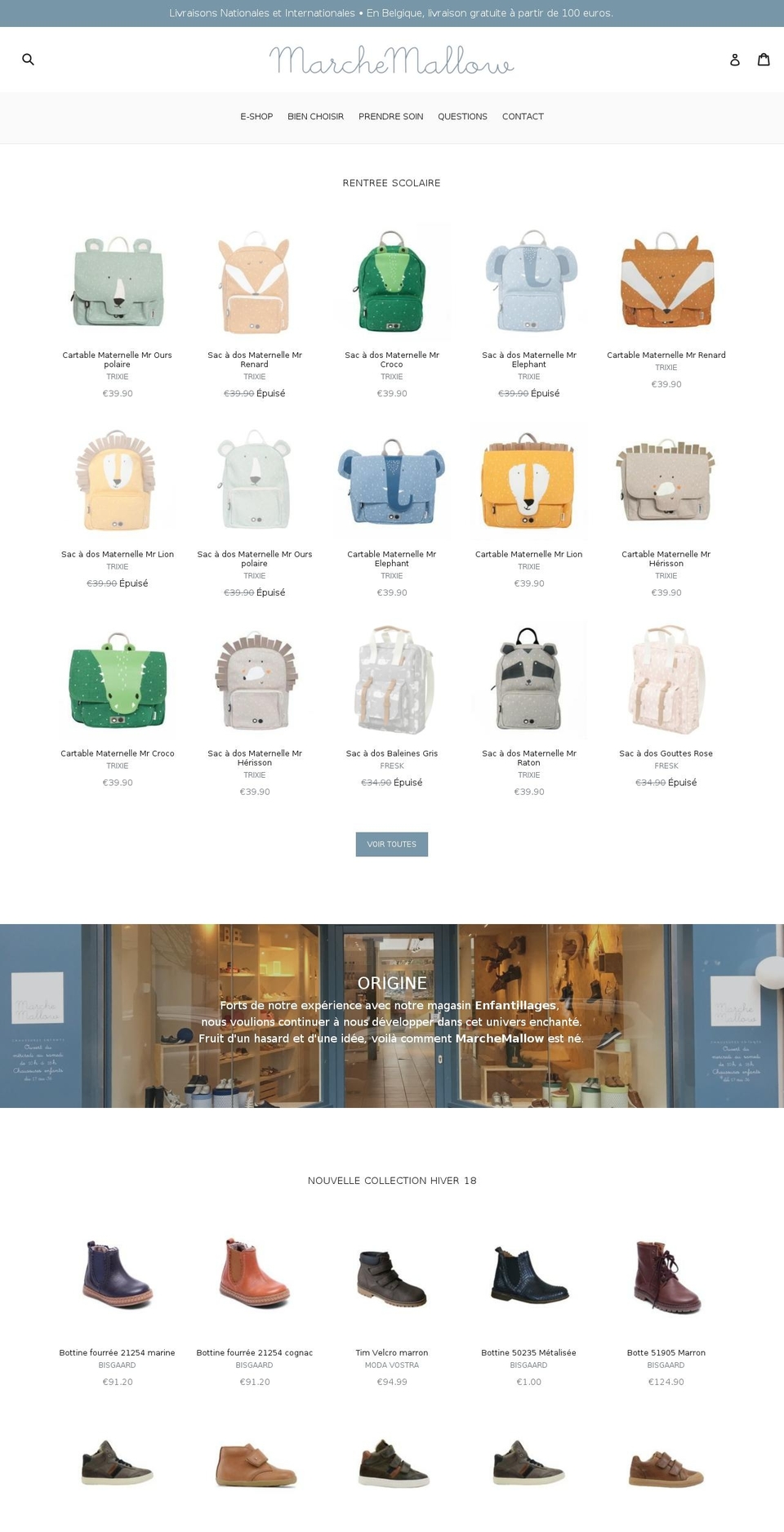 marchemallow.be shopify website screenshot