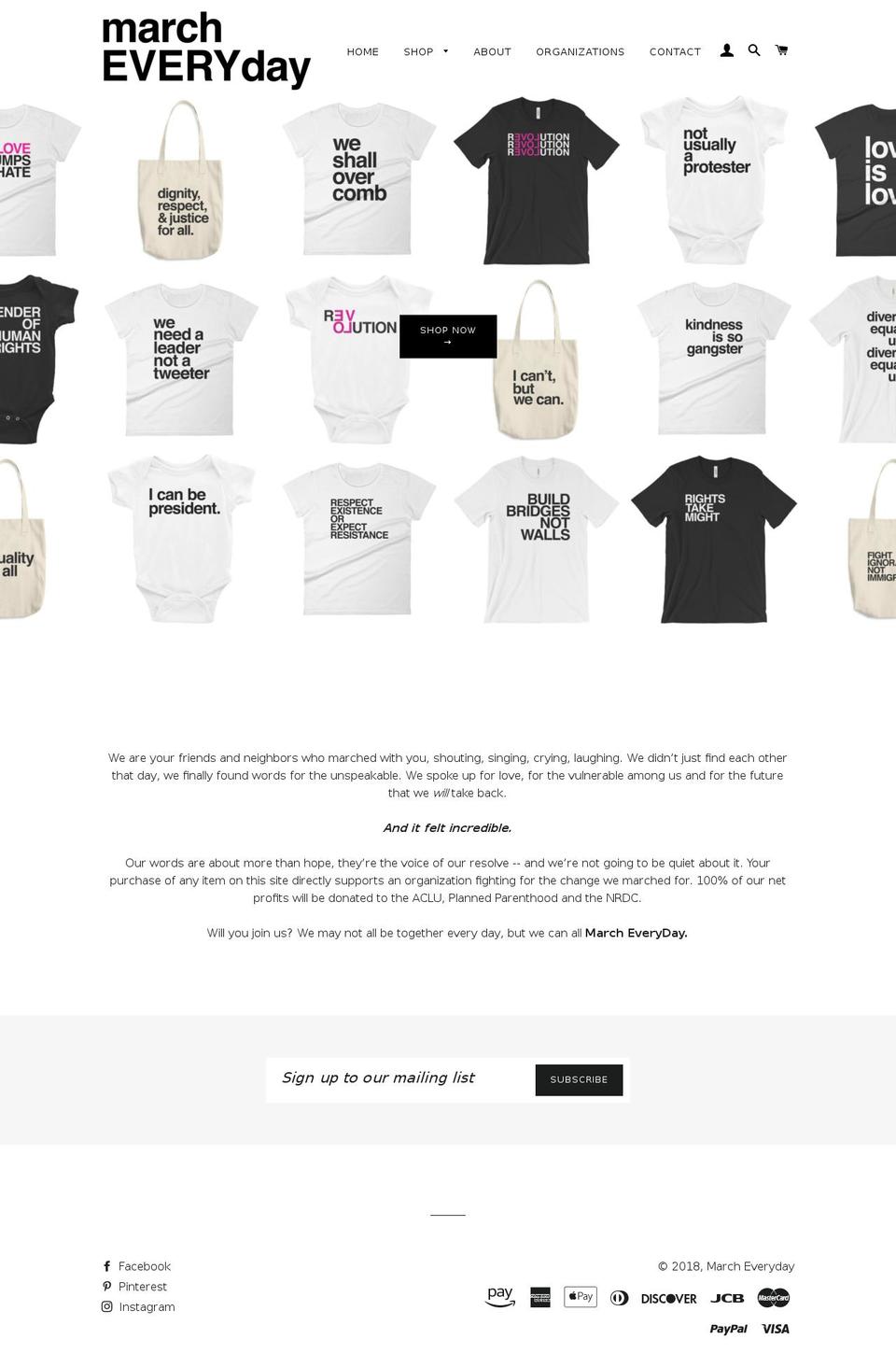 marcheveryday.com — Shopify storefront screenshot