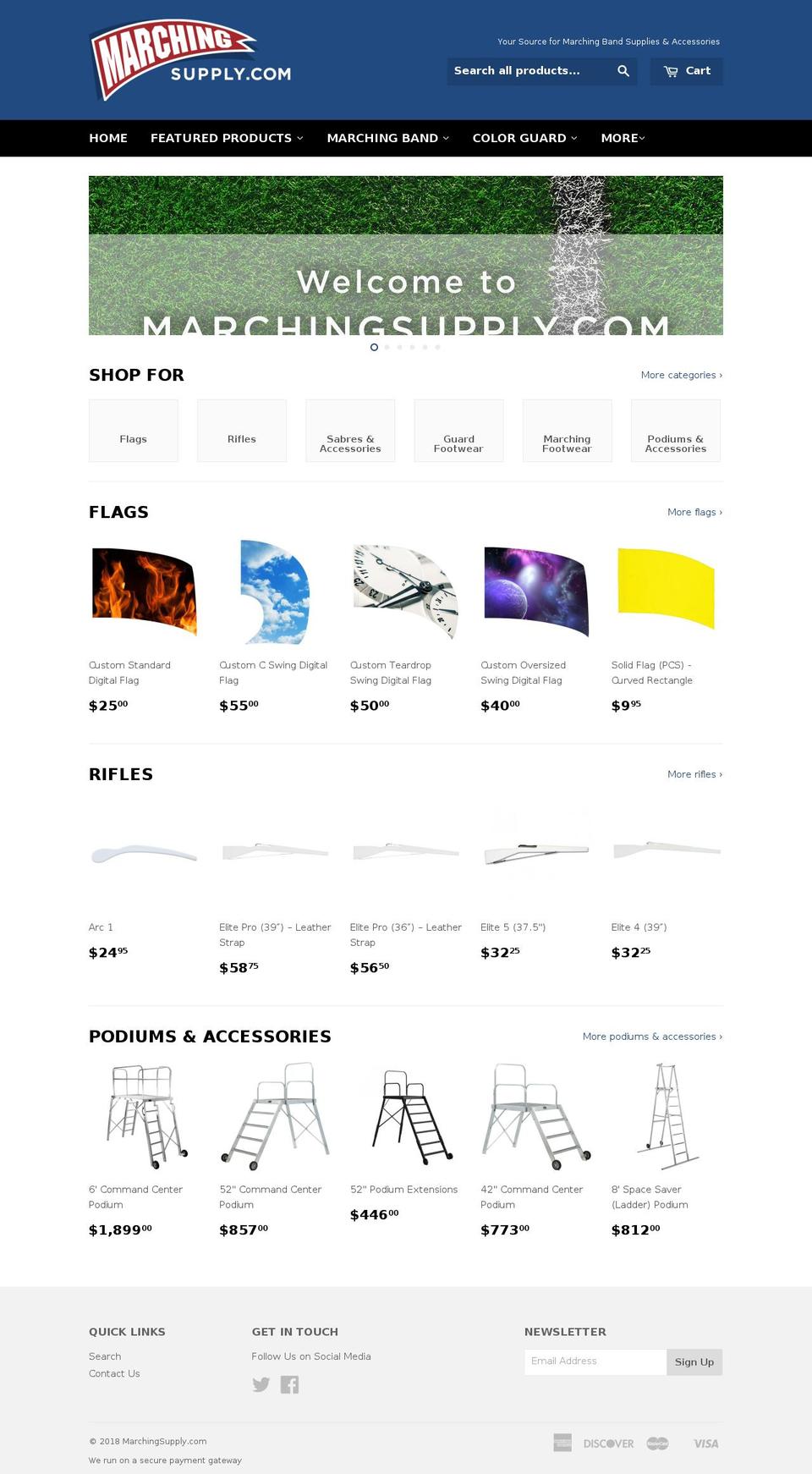 marchingsupply.com — Shopify storefront screenshot