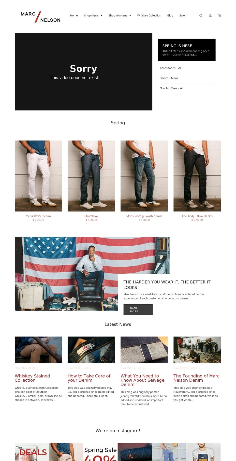 marcnelsondenim.com shopify website screenshot
