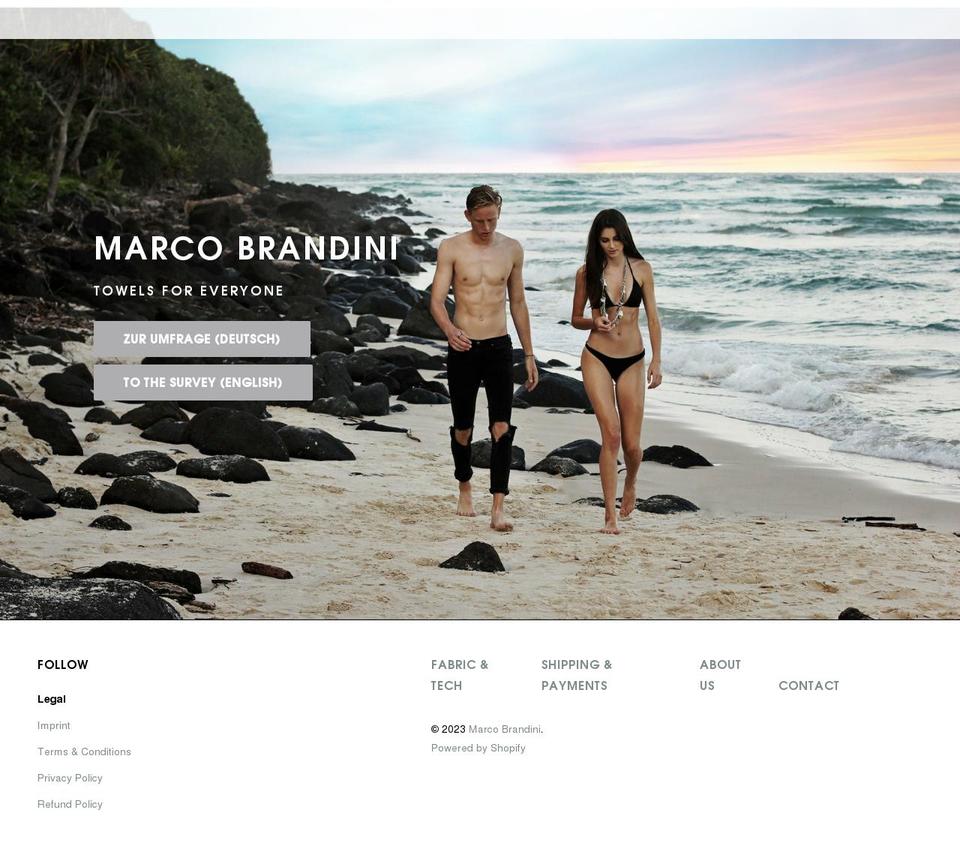 marcobrandini.com shopify website screenshot