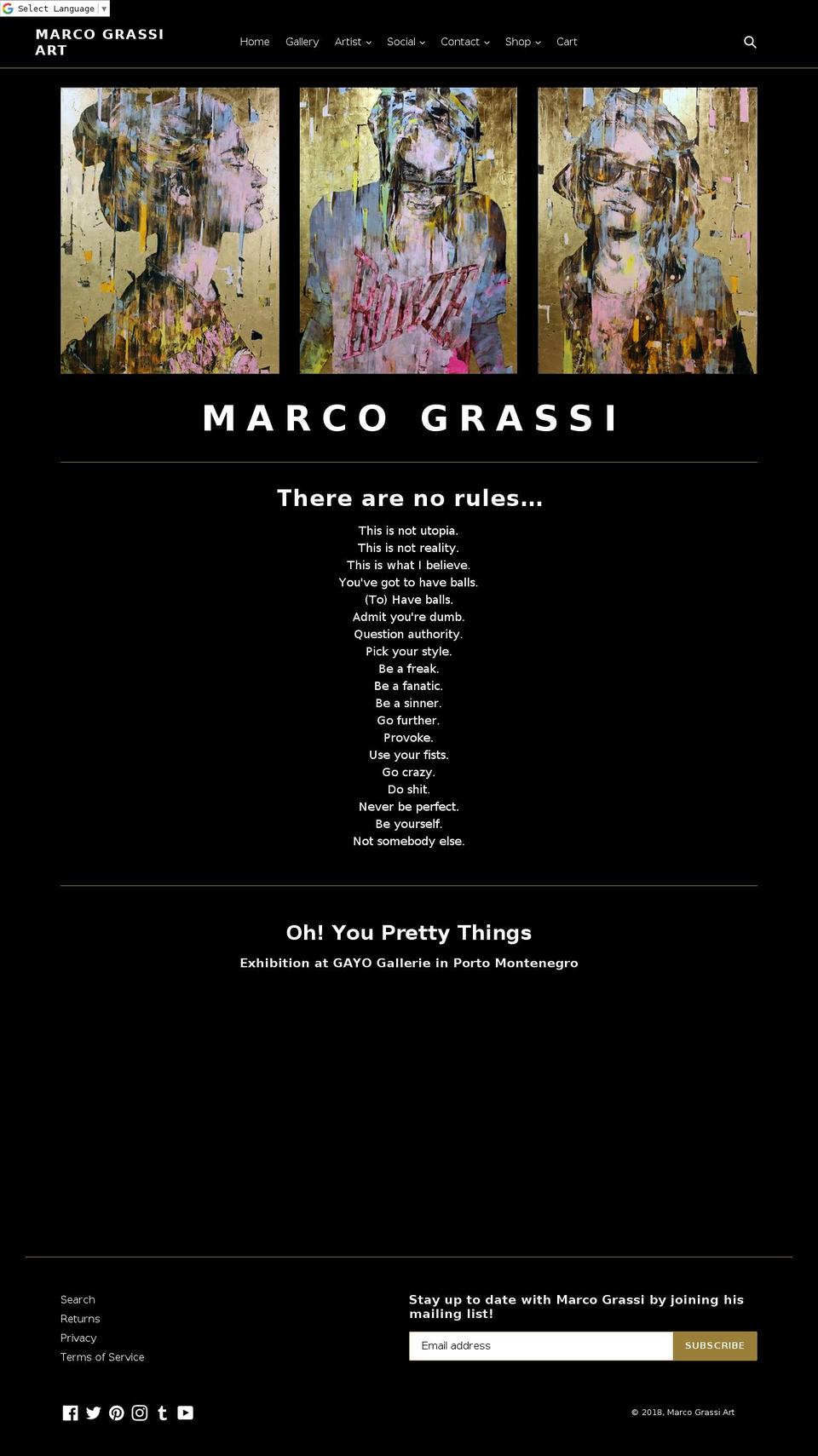 marcograssiart.com — Shopify storefront screenshot