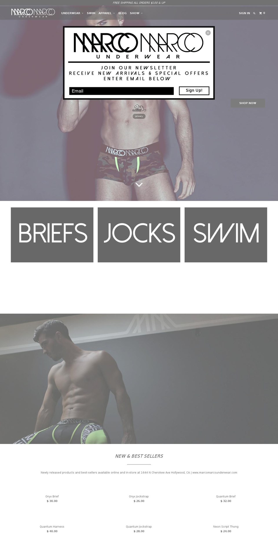 marcomarcounderwear.com shopify website screenshot