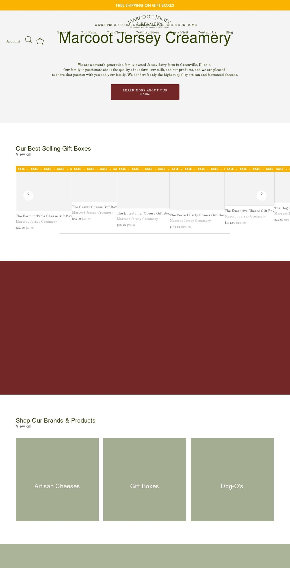 marcootjerseycreamery.com shopify website screenshot