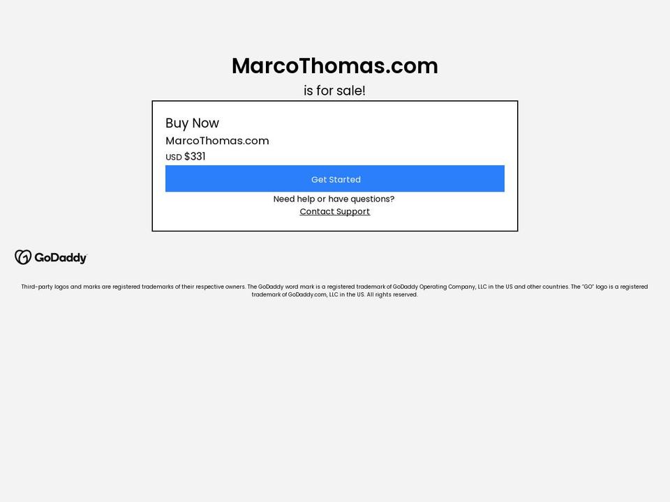 marcothomas.com — Shopify storefront screenshot
