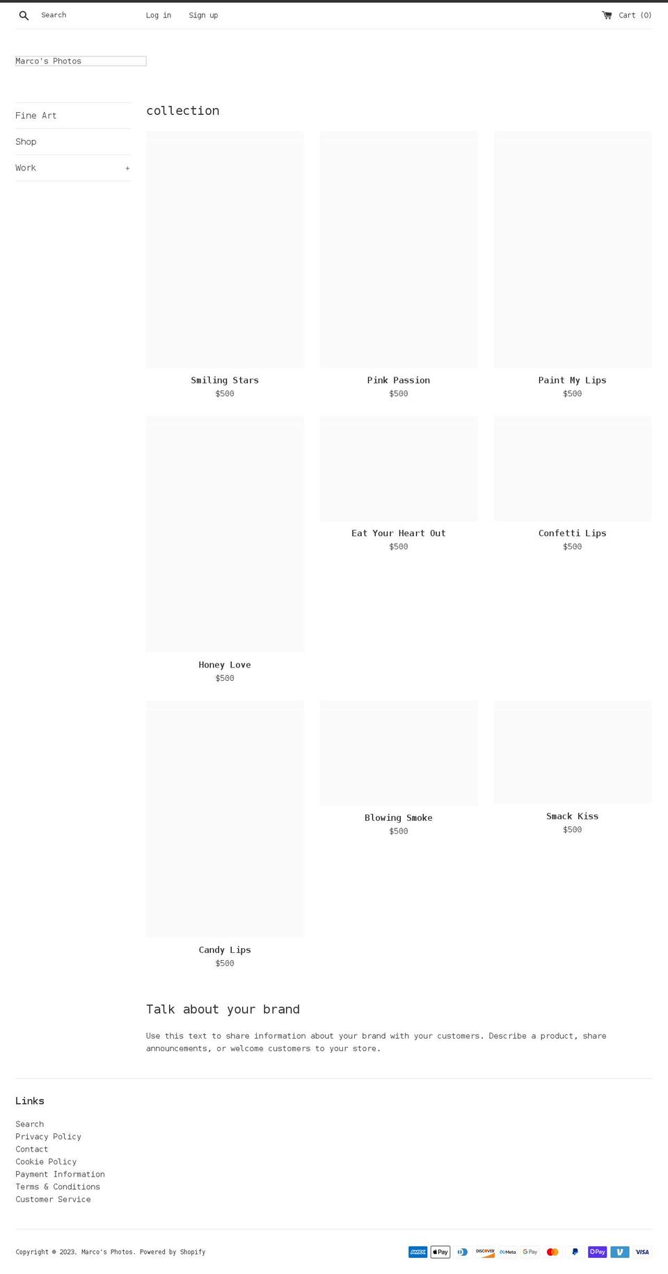 marcotraniello.com shopify website screenshot