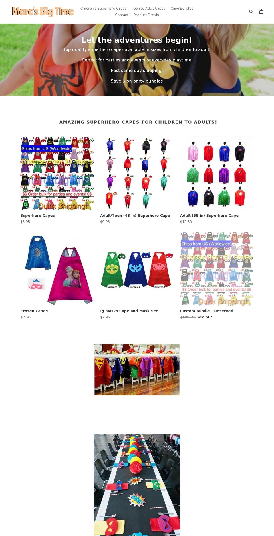 marcsbigtime.com shopify website screenshot