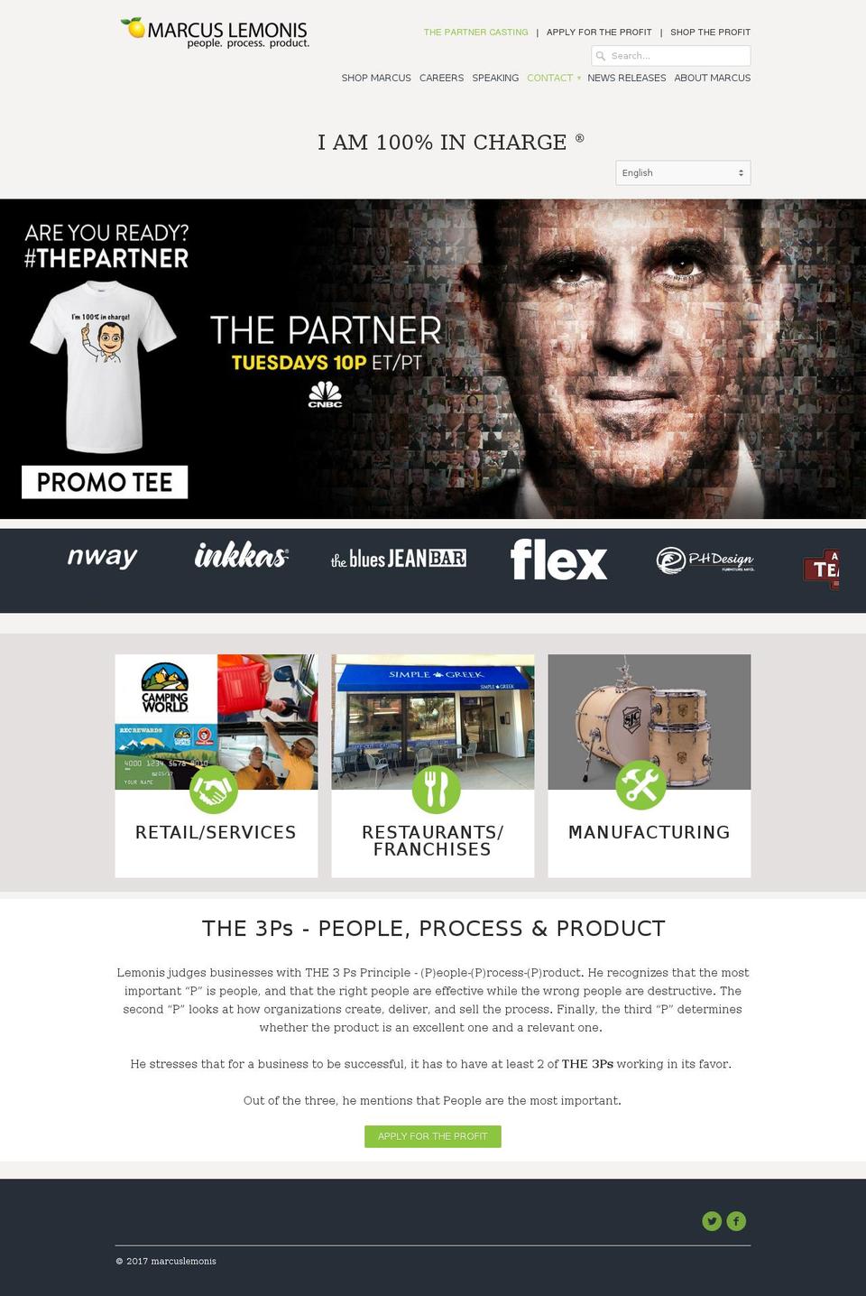 marcuslemonis.com shopify website screenshot