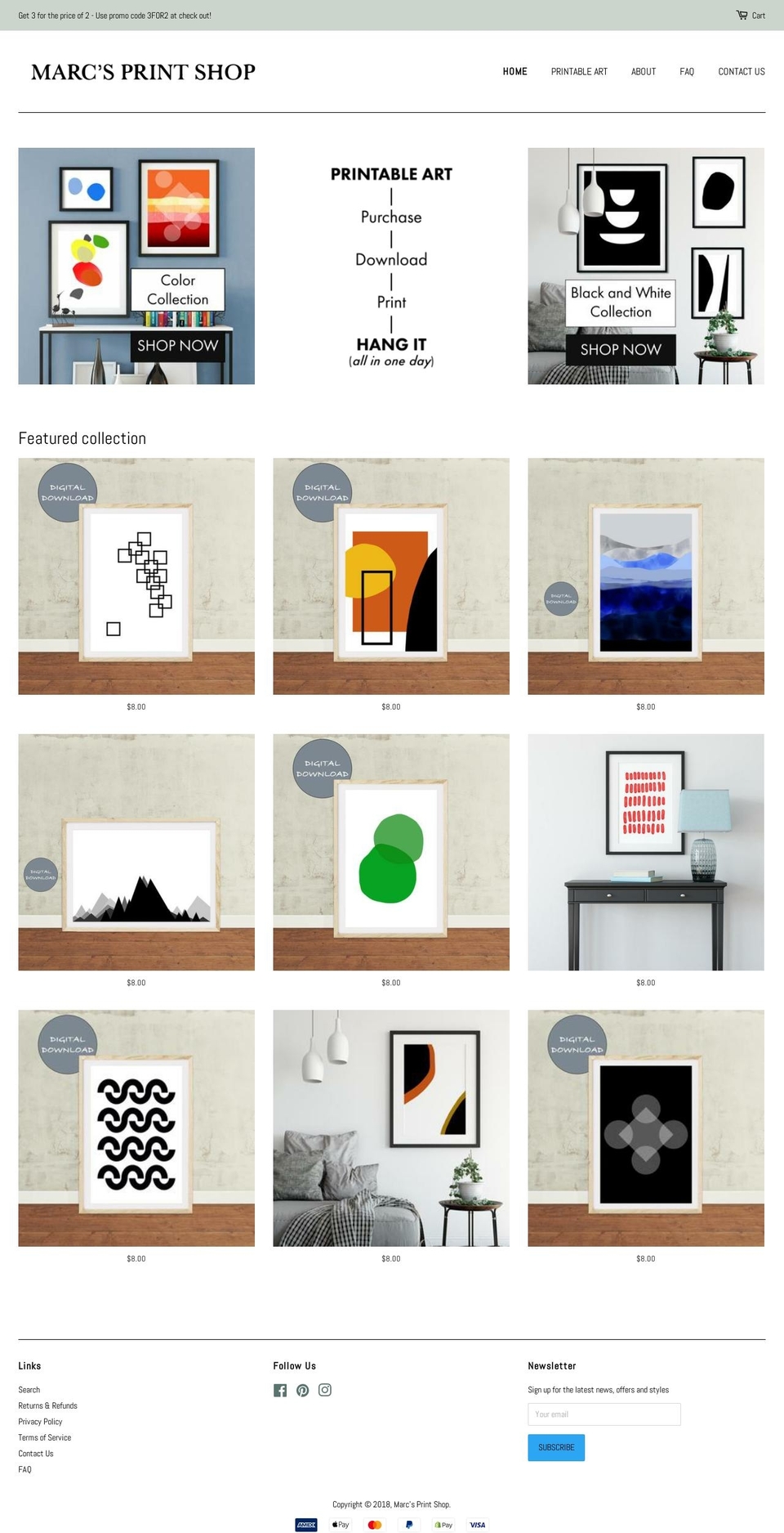 marcyellin.gallery shopify website screenshot