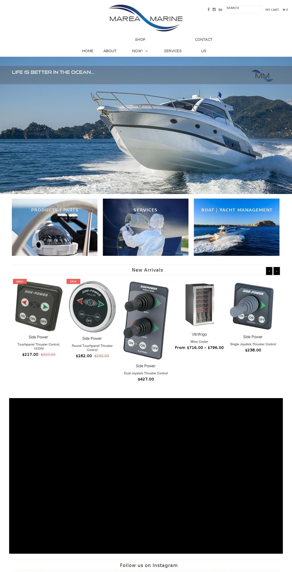 mareamarine.com — Shopify storefront screenshot