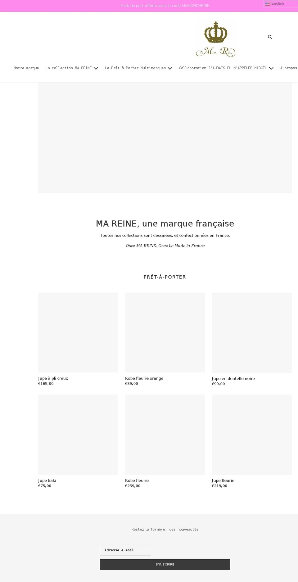 mareine.fr shopify website screenshot