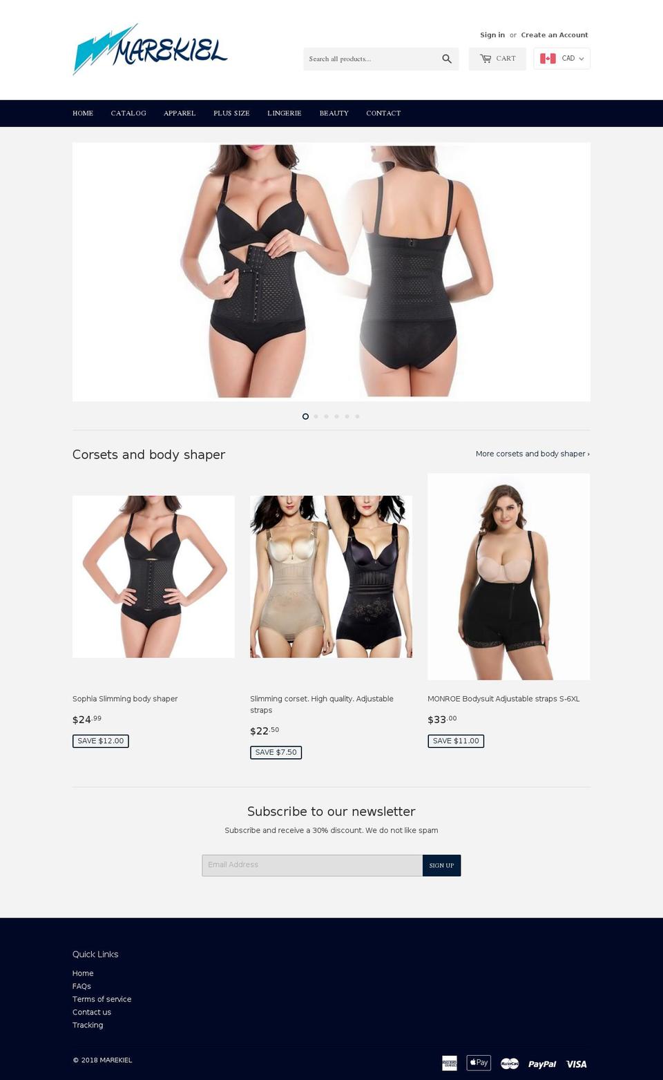marekiel.com — Shopify storefront screenshot