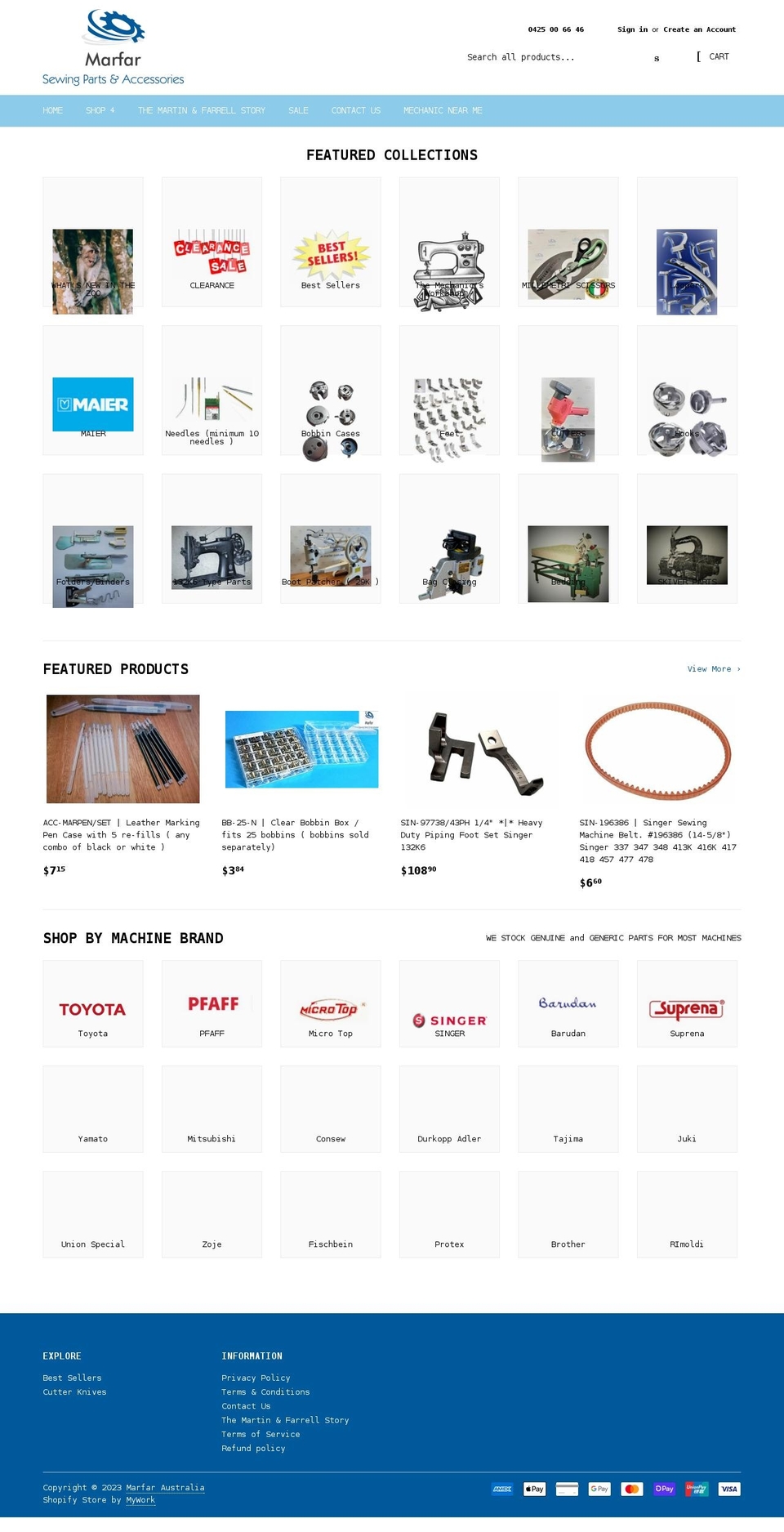 marfar.com.au shopify website screenshot