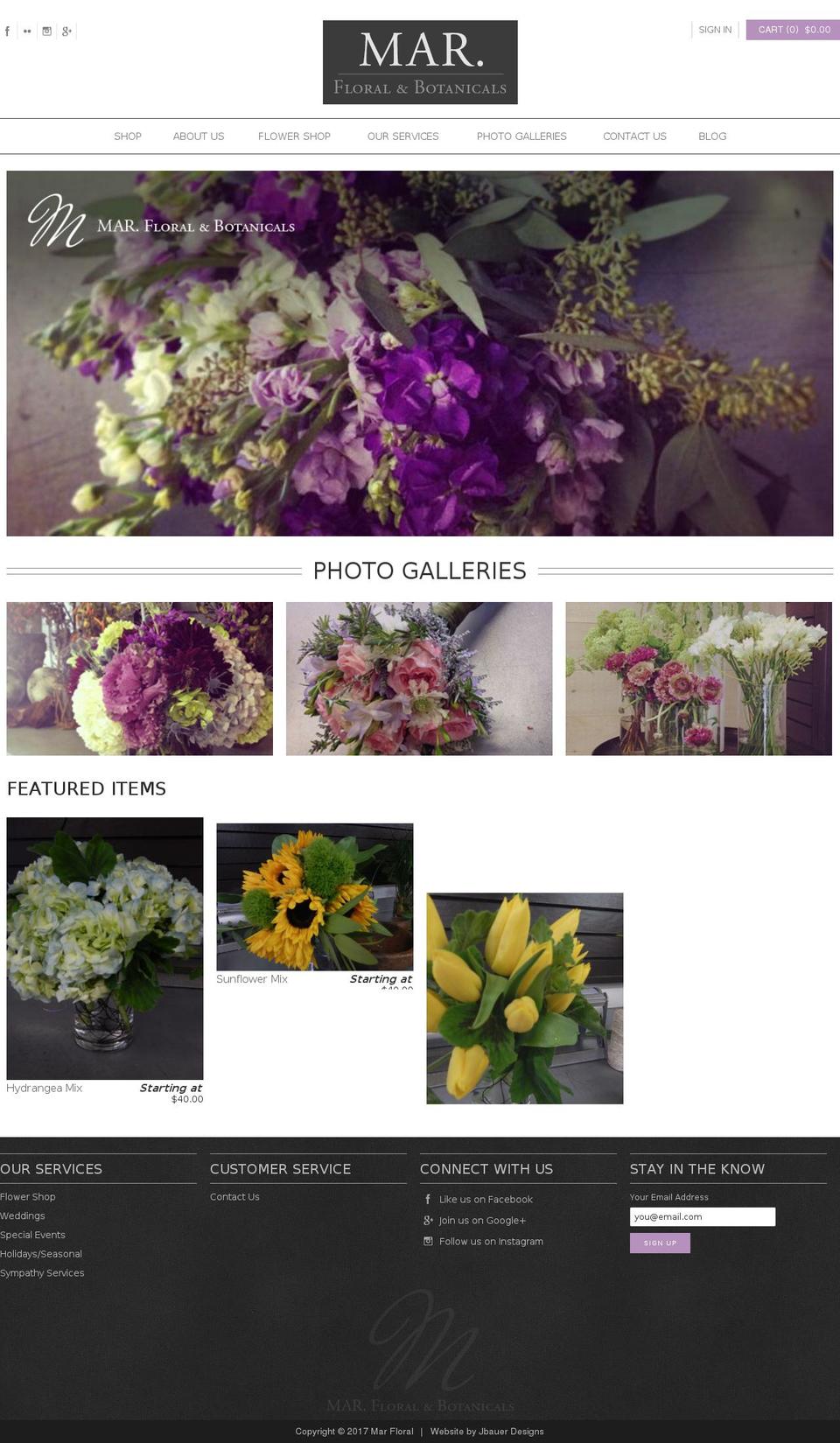 marfloral.com shopify website screenshot