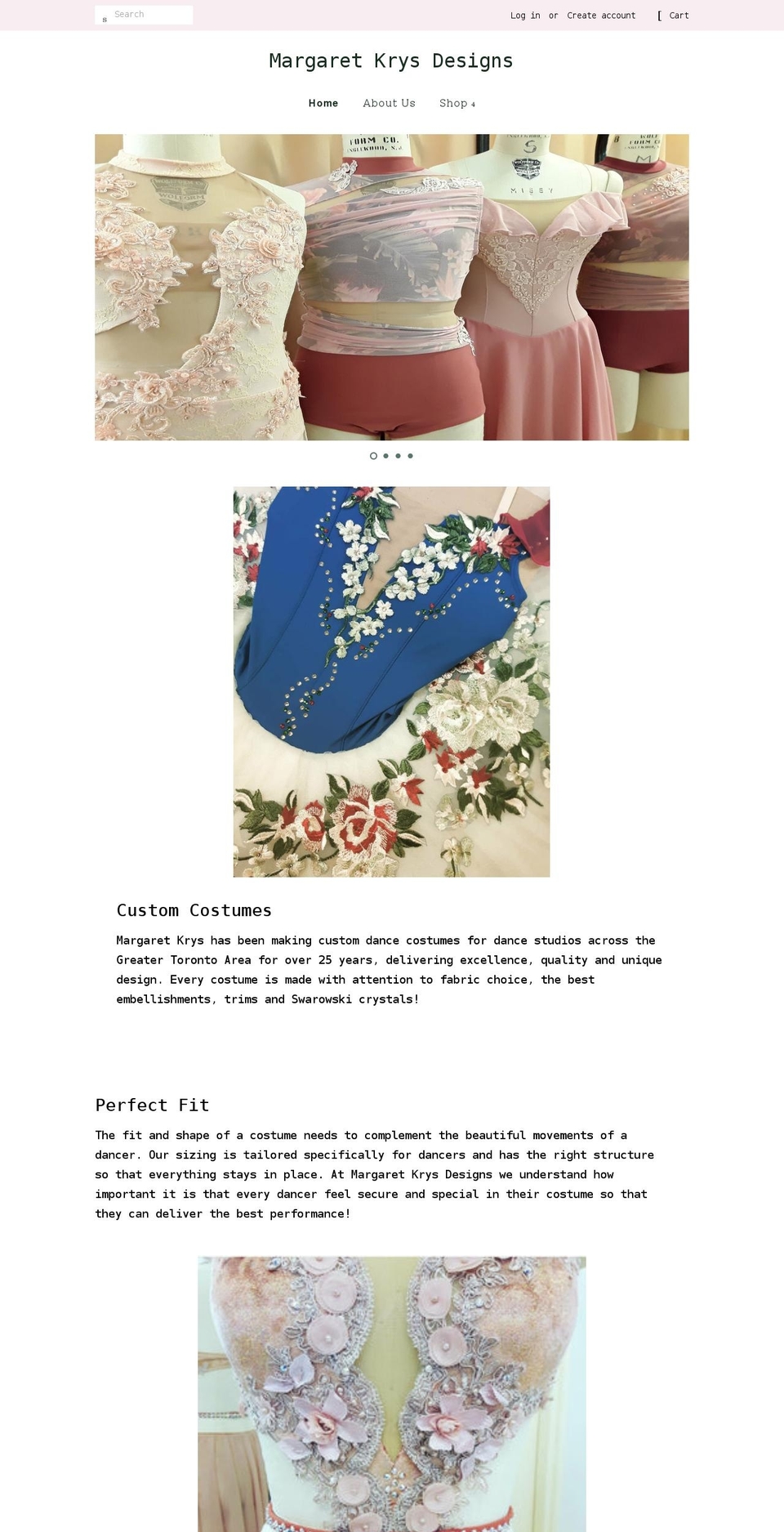 margaretkrysdesigns.com shopify website screenshot