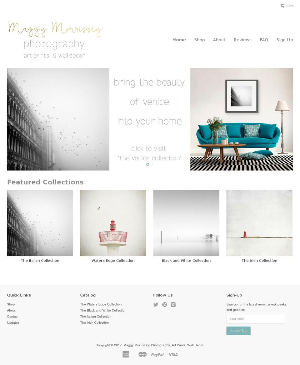 margaretmorrissey.com shopify website screenshot