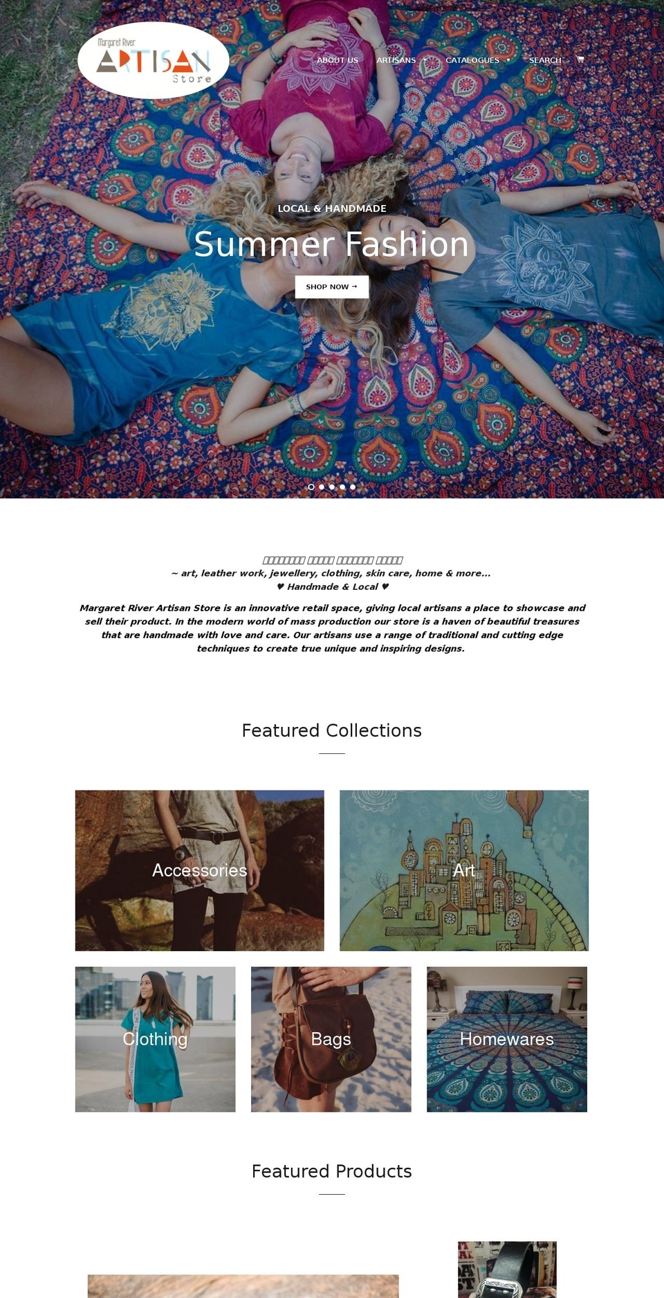 margaretriverartisan.com shopify website screenshot
