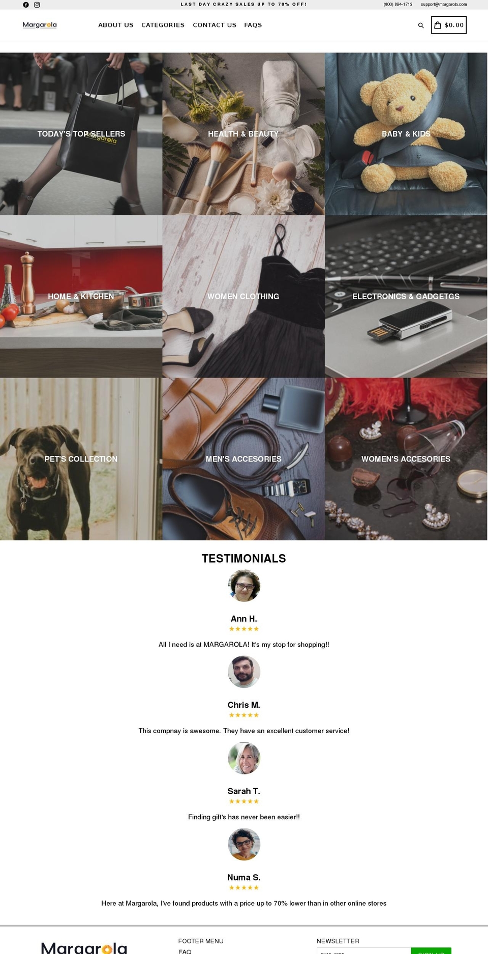 margarola.com shopify website screenshot
