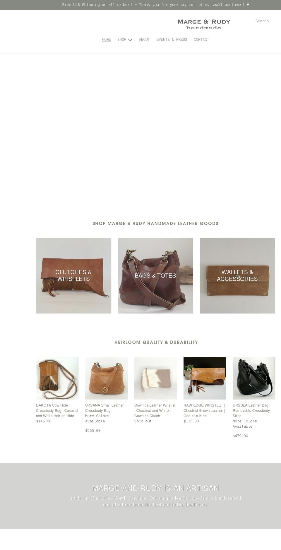 margeandrudy.com shopify website screenshot