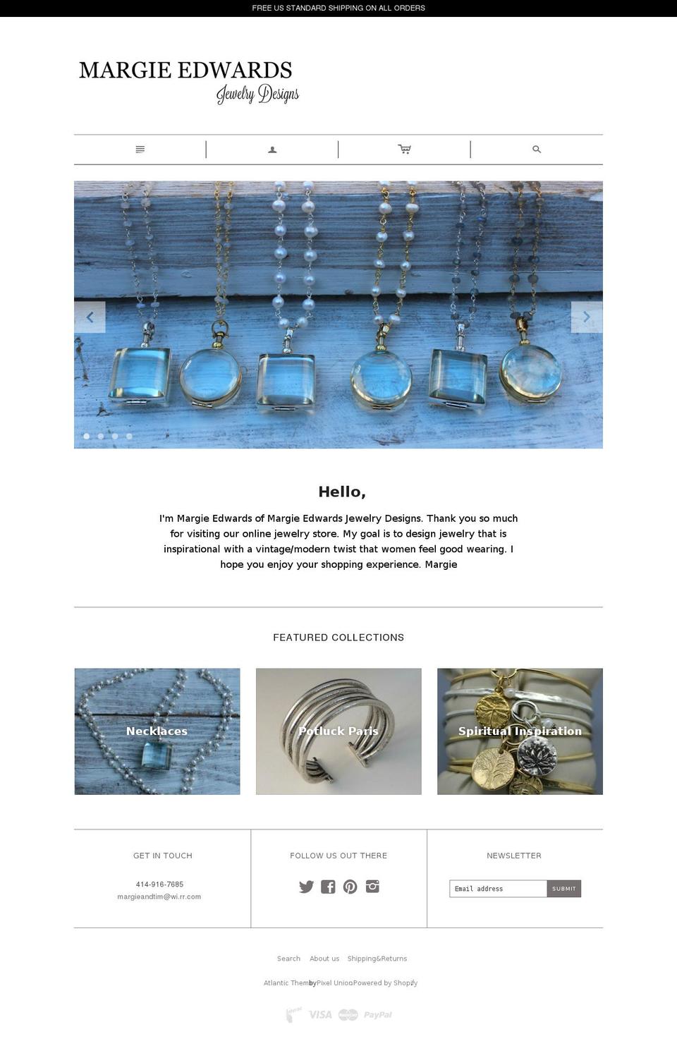 margieedwards.com shopify website screenshot