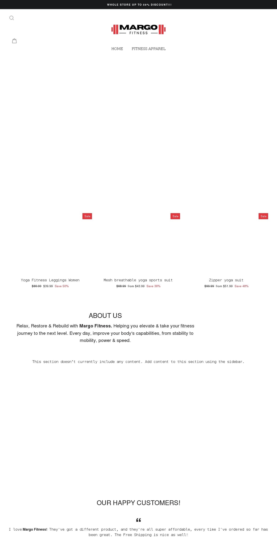 New Exclusive Shopify theme site example margo-fitness.com