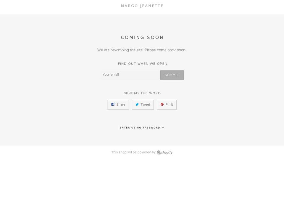 margojeanette.com shopify website screenshot