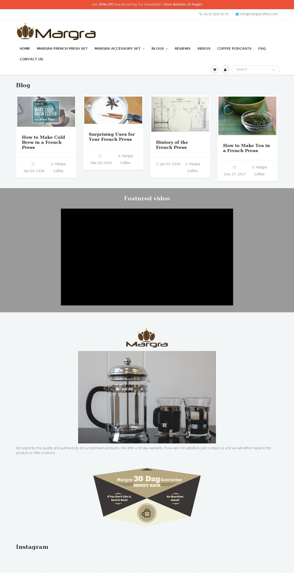 margracoffee.com — Shopify storefront screenshot